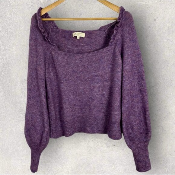 Sezane Mila Jumper Knit Sweater Mohair Merino Wool Purple Size Medium French M - Picture 3 of 15
